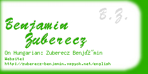 benjamin zuberecz business card